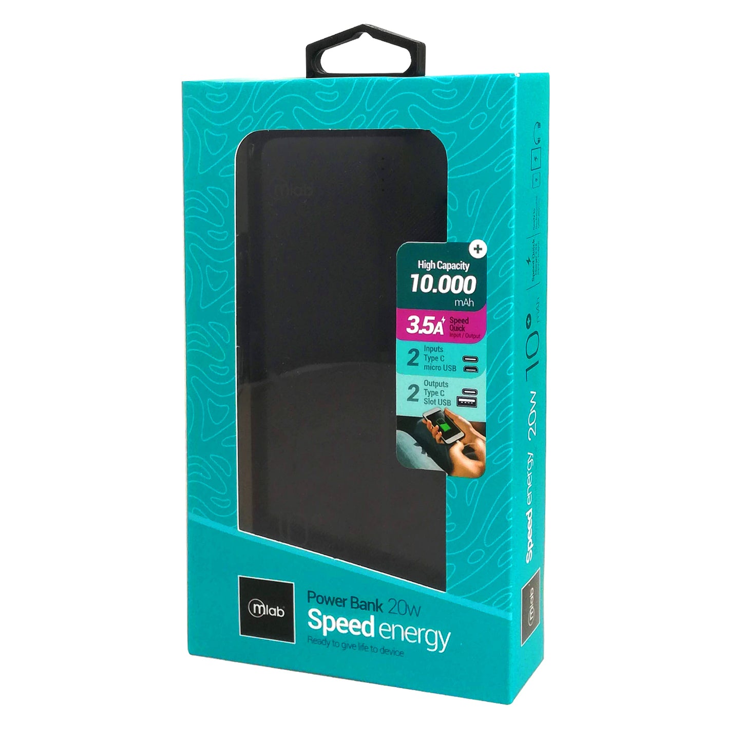 Bateria Portatil Powerbank Speed Energy 20w 10.000mAh Negro – imagen 2