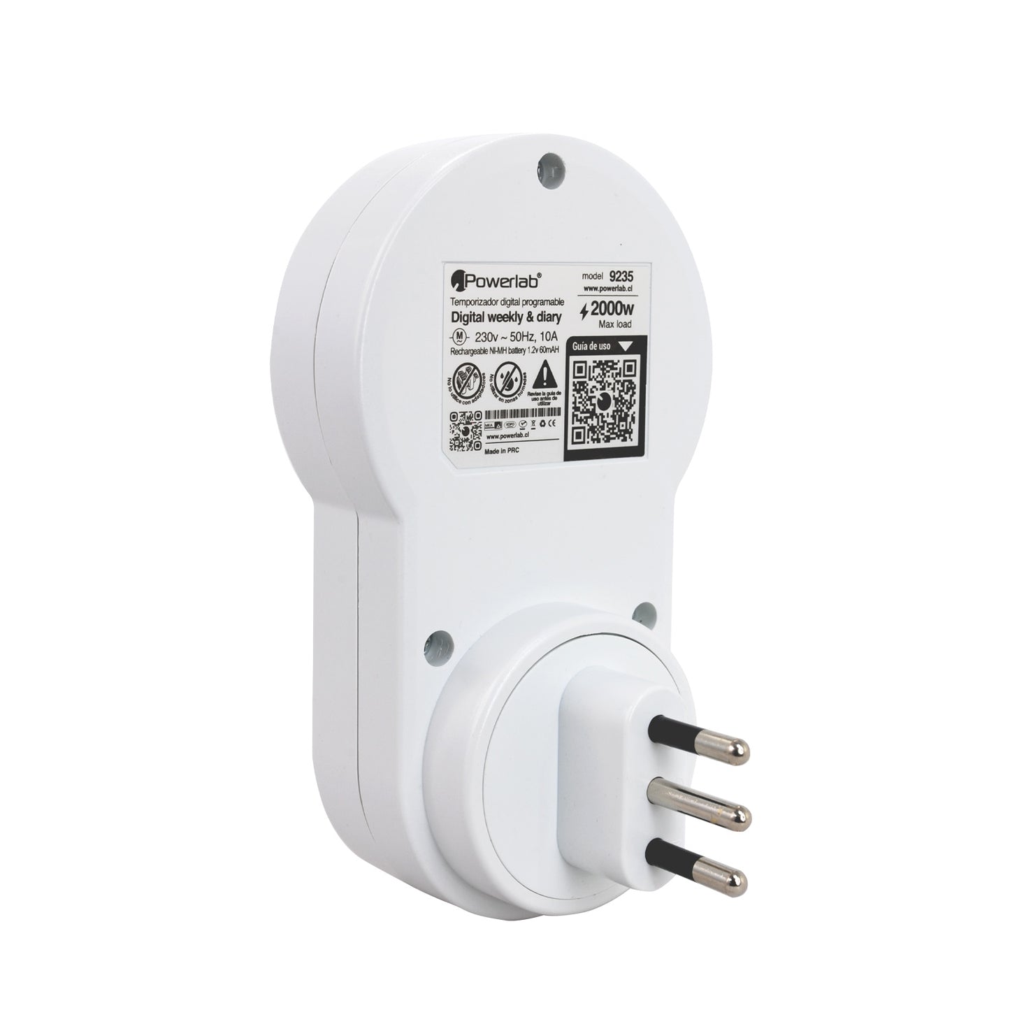 Timer Temporizador Digital Semanal 24/7 Powerlab Blanco – imagen 2