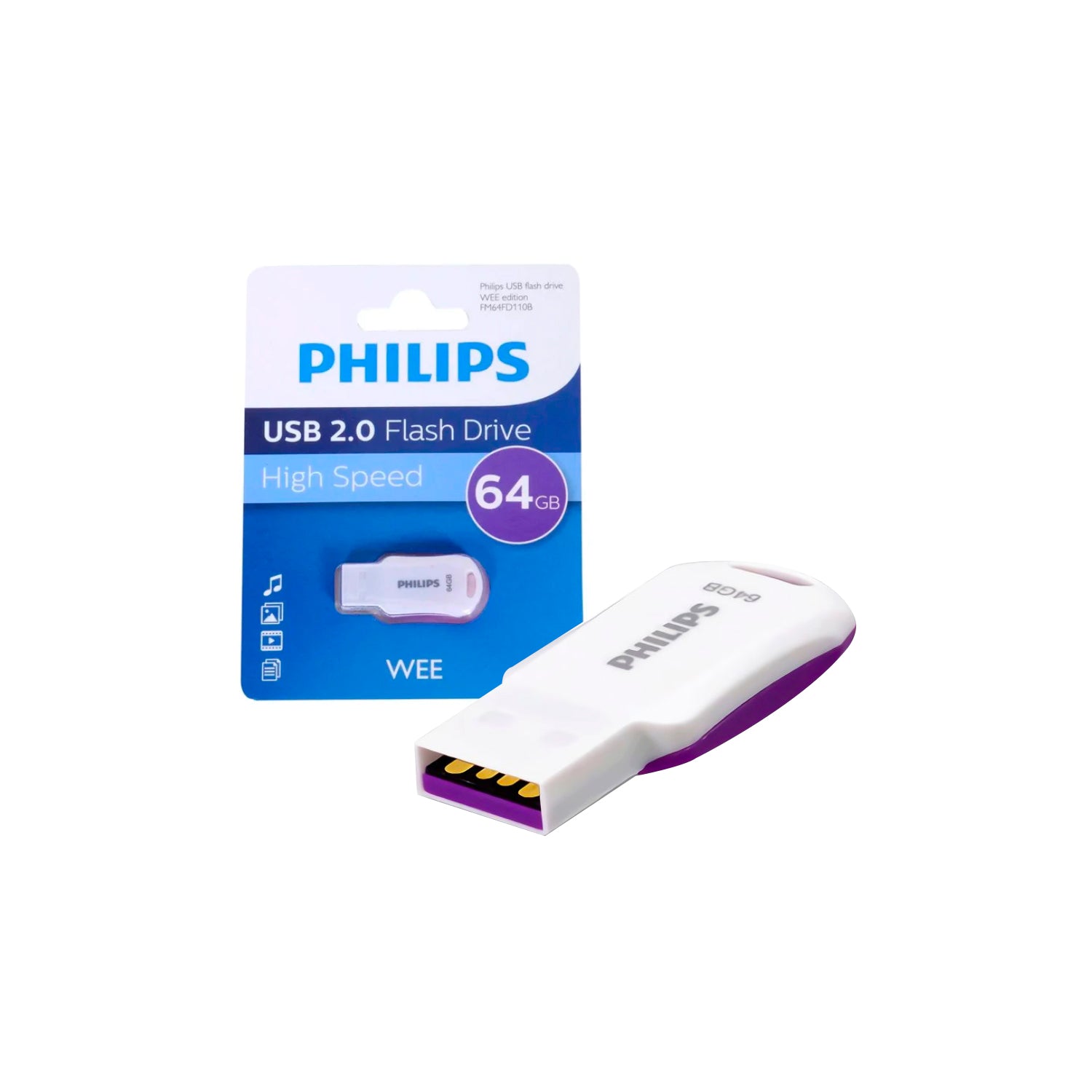 Pendrive Philips 64 GB Usb 2.0 Wee Blanco – imagen 2