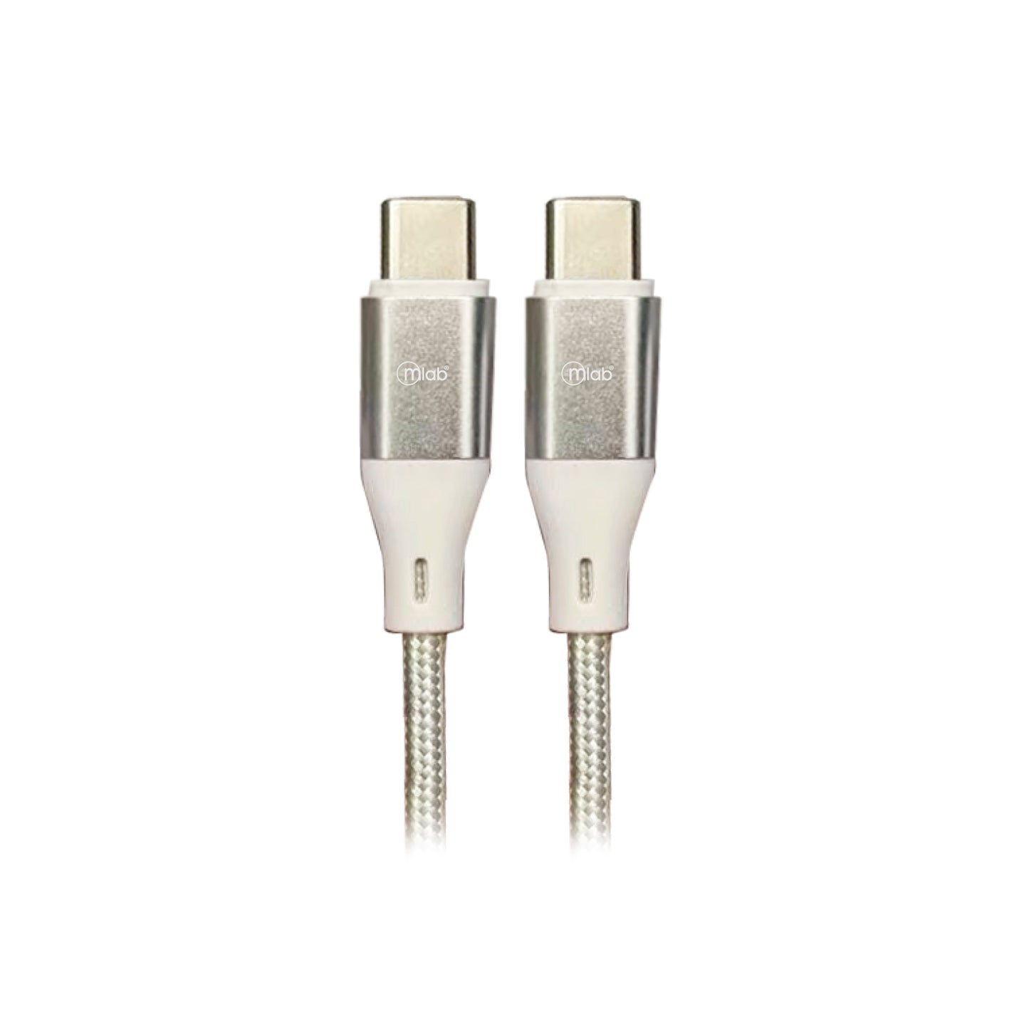 Cable Tipo C a Tipo C Microlab 1m Reforzado Blanco