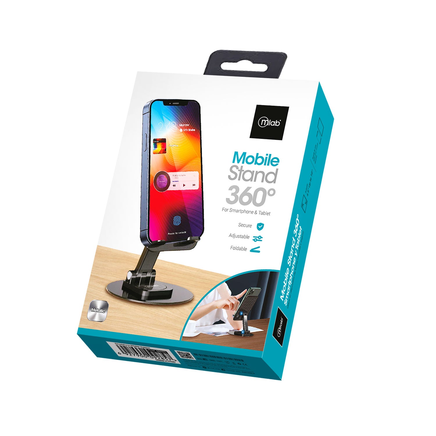 Soporte Escritorio Para Smartphone Tablet Microlab 360 Mod 9285 Negro – imagen 2