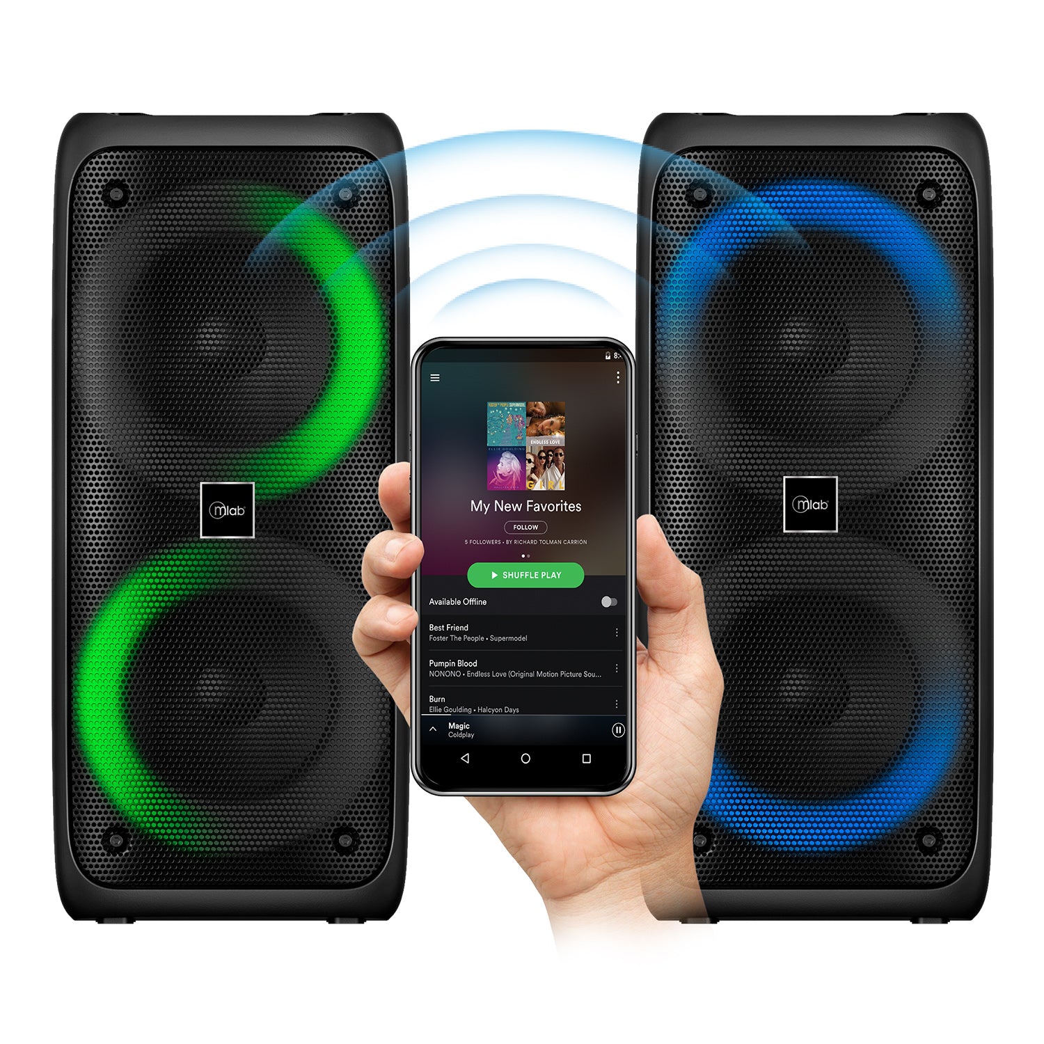Parlante Bluetooth Microlab Tws Flaming Funky Mod 9308 Negro – imagen 3
