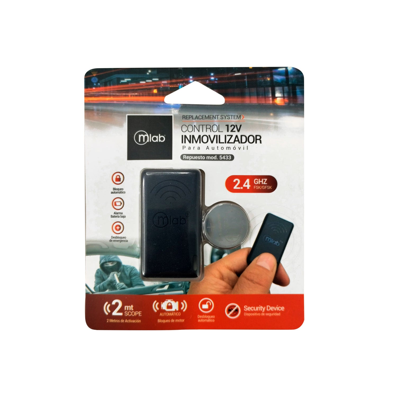 Control Inmovilizador Auto 12V repuesto 5433 - ángulo 3