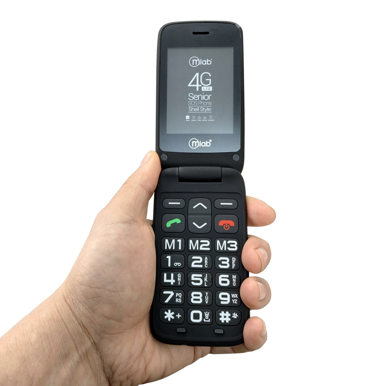 Telefono Celular Senior Adulto Mayor Mlab 9338 Doble Pantalla Sos 4g Negro – imagen 3