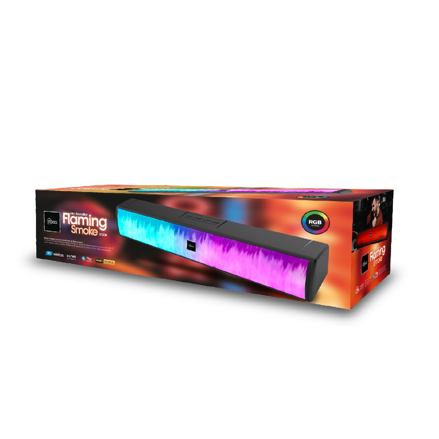 Parlante Soundbar Microlab Mini Flaming Smoke Bluetooth SB-200 – imagen 4