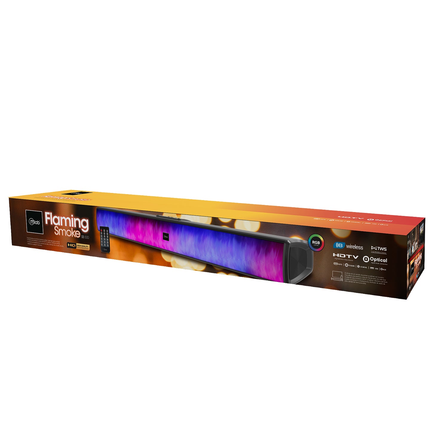 Parlante Soundbar Microlab Flaming Smoke Hdmi Optico Bluetooth Sb-500 – imagen 2