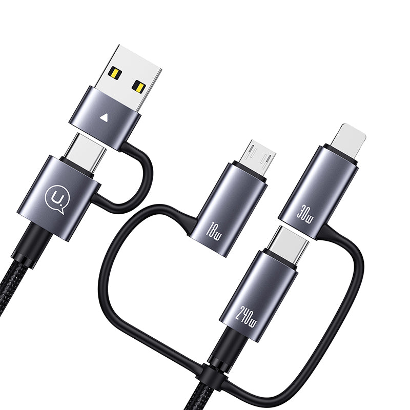 Cable 6 en 1 Usams Sj737 Trenzado 240w 1,2 Metros Negro – imagen 2