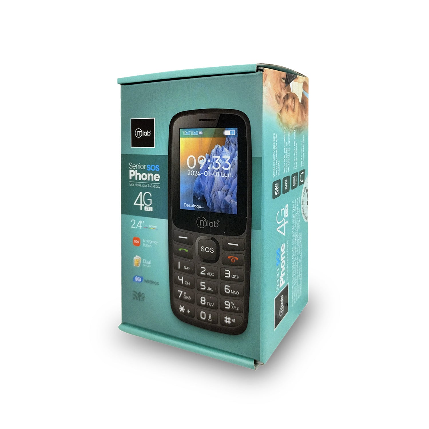 Telefono Celular Senior Adulto Mayor Microlab 9387 Sos 4g Negro – imagen 2