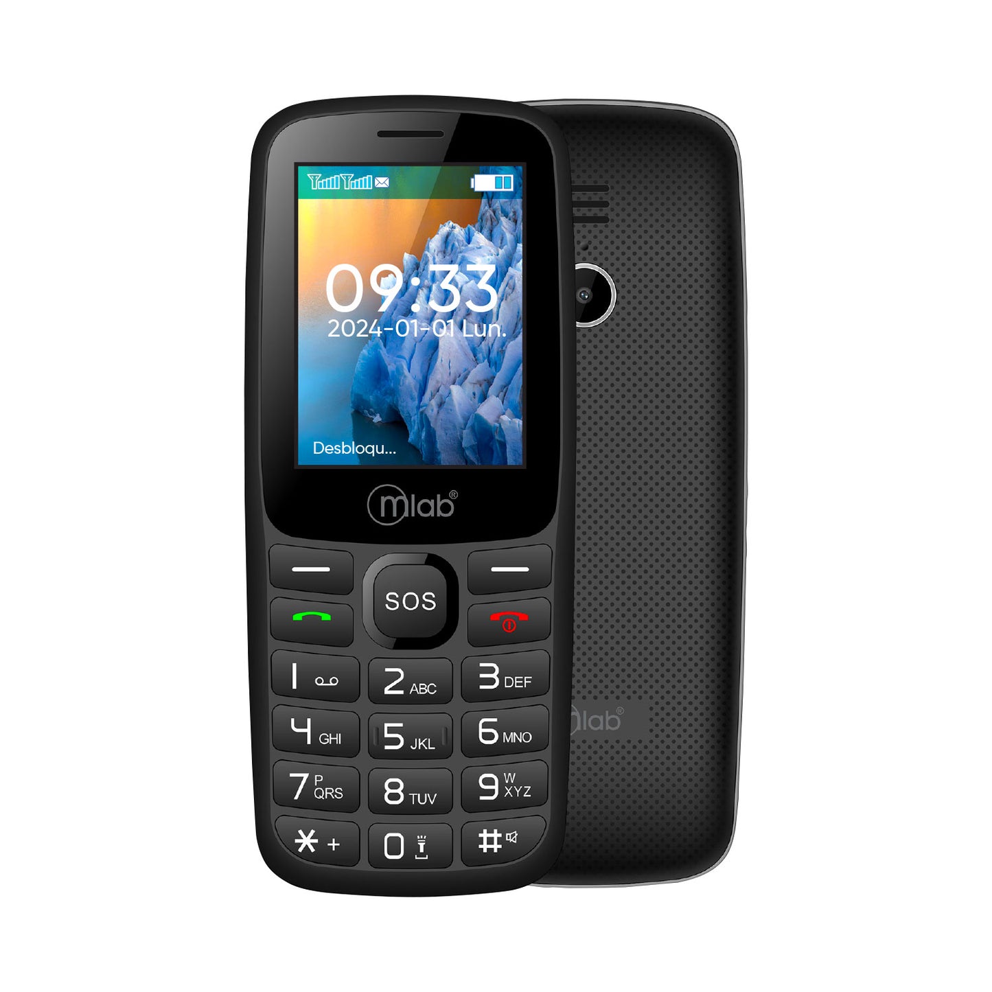 Telefono Celular Senior Adulto Mayor Microlab 9387 Sos 4g Negro – imagen 3