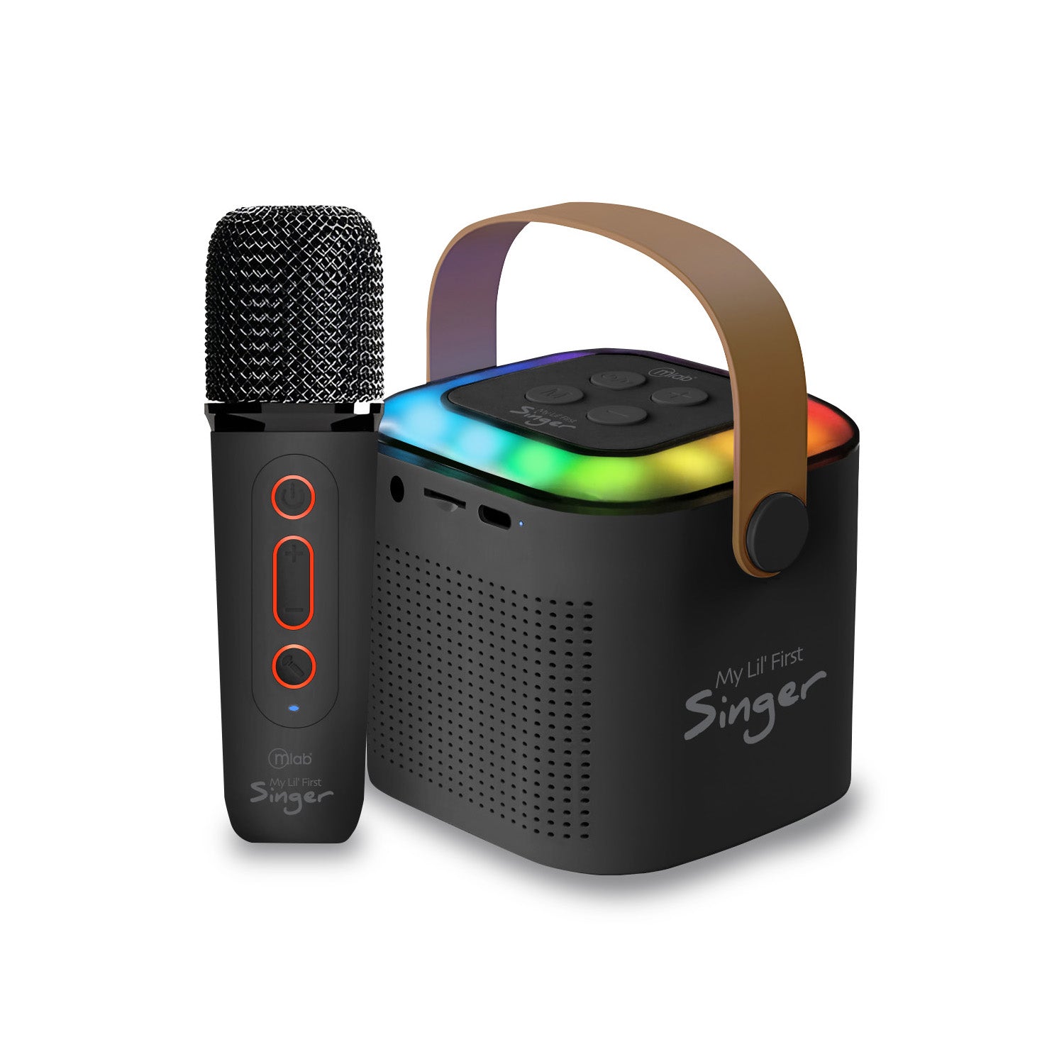Parlante Portatil Bluetooth Karaoke Rgb My Lil First 1 Microfono Negro