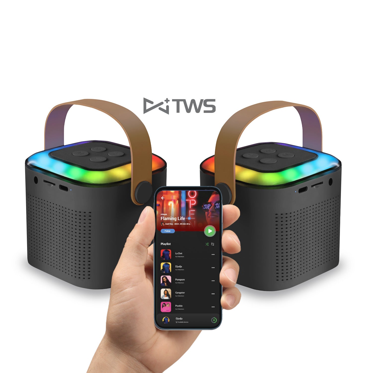 Parlante Portatil Bluetooth Karaoke Rgb My Lil First 1 Microfono Negro – imagen 2