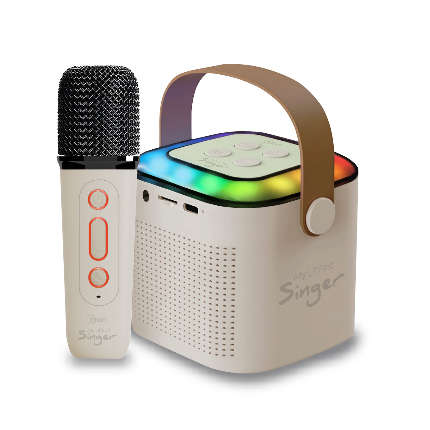 Parlante Portatil Bluetooth Karaoke Rgb My Lil First 1 Microfono Blanco