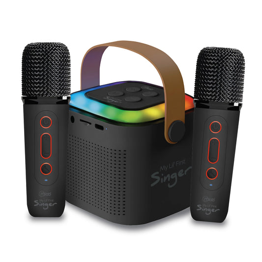 Parlante Portatil Bluetooth Karaoke Rgb My Lil First 2 Microfono Negro