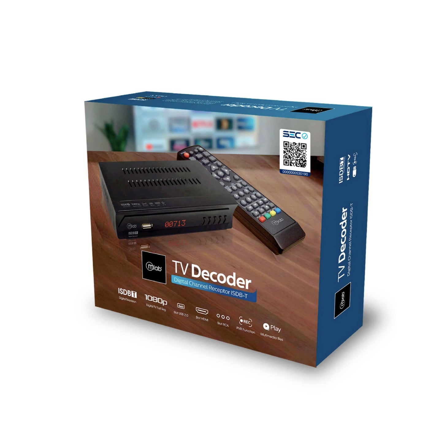 Decodificador Digital TV ISDB-T 1080p PVR Hdmi Usb Mlab