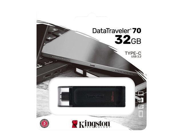 Pendrive Kingston Datatraveler 70 Dt70 32 Gb Usb 3.2 Negro – imagen 2
