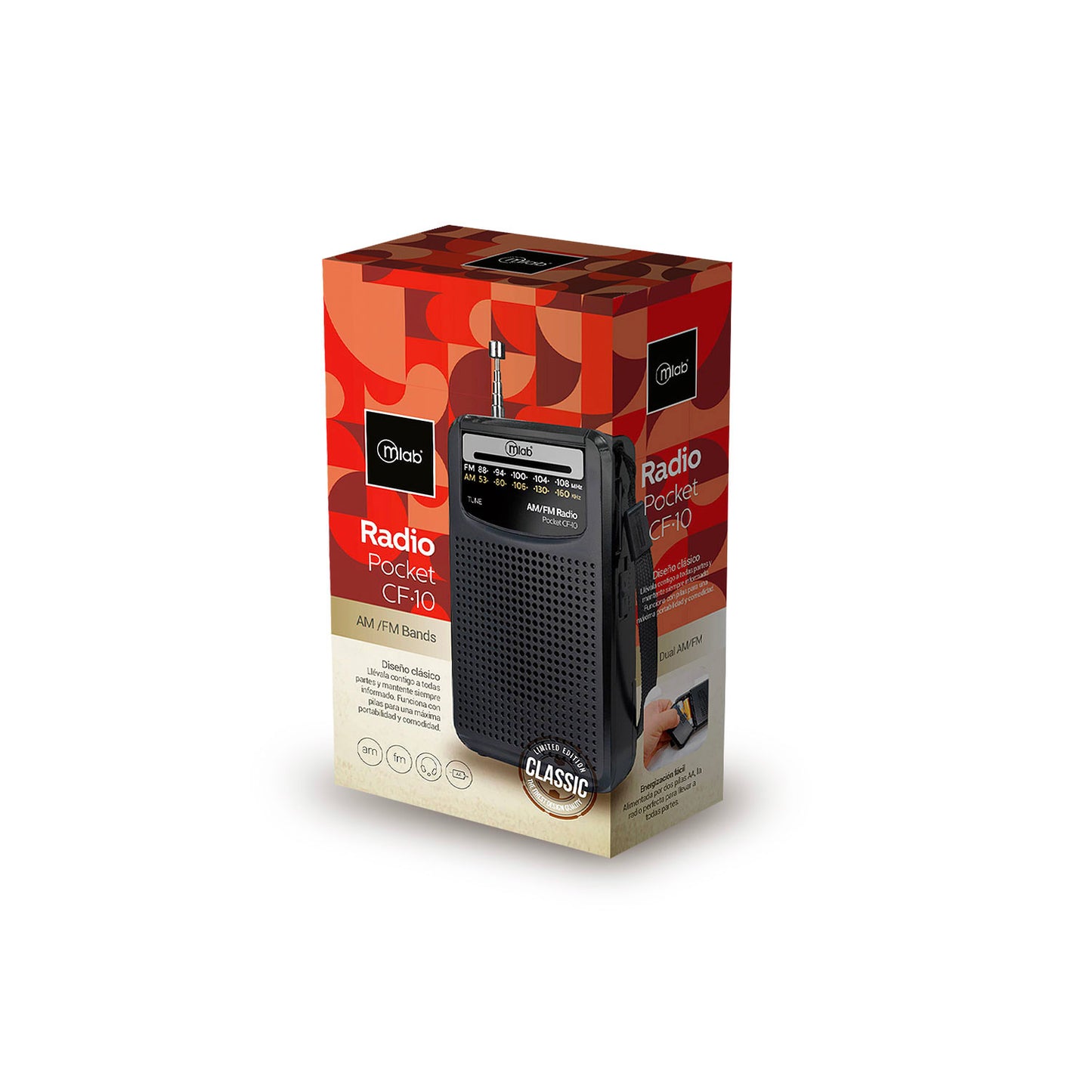 Radio Portatil Microlab A Pilas Am fm Cf-10 Negro – imagen 4