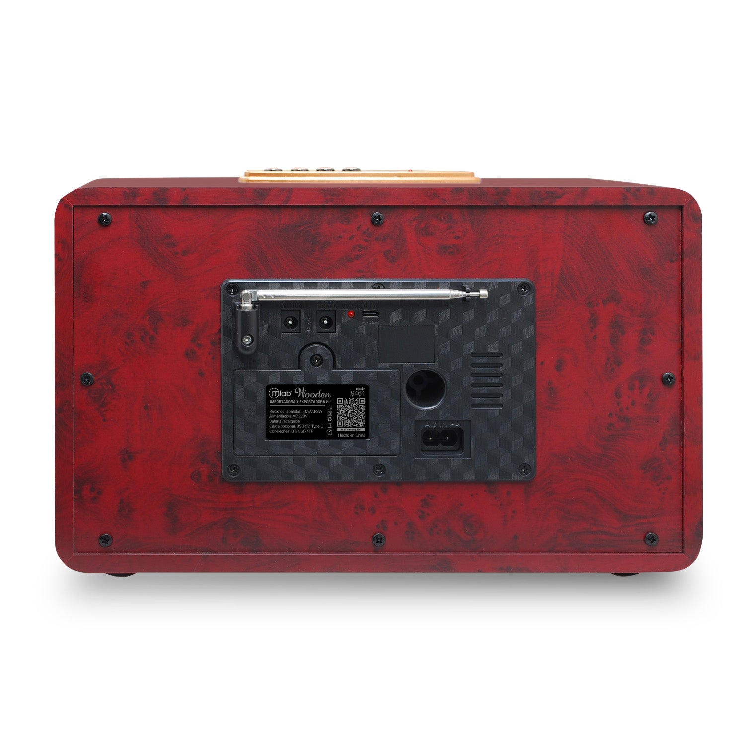 Radio Retro Wooden 1959 Mlab Bluetooth Fm Am Usb 9461 Cafe – imagen 2