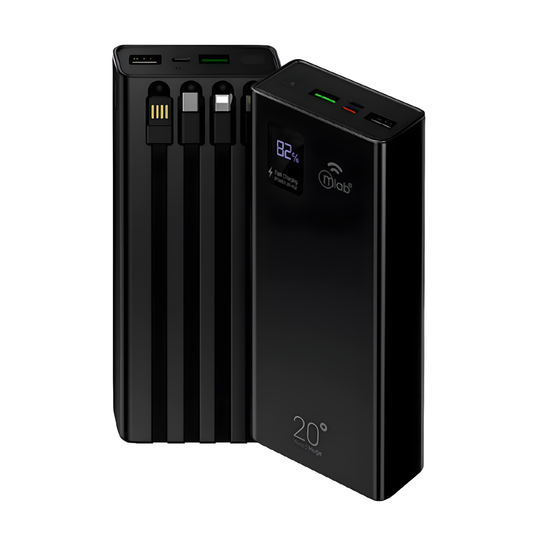 Powerbank Mlab WiredHuge 20.000mAh Carga Rápida 22.5W 4 Cables