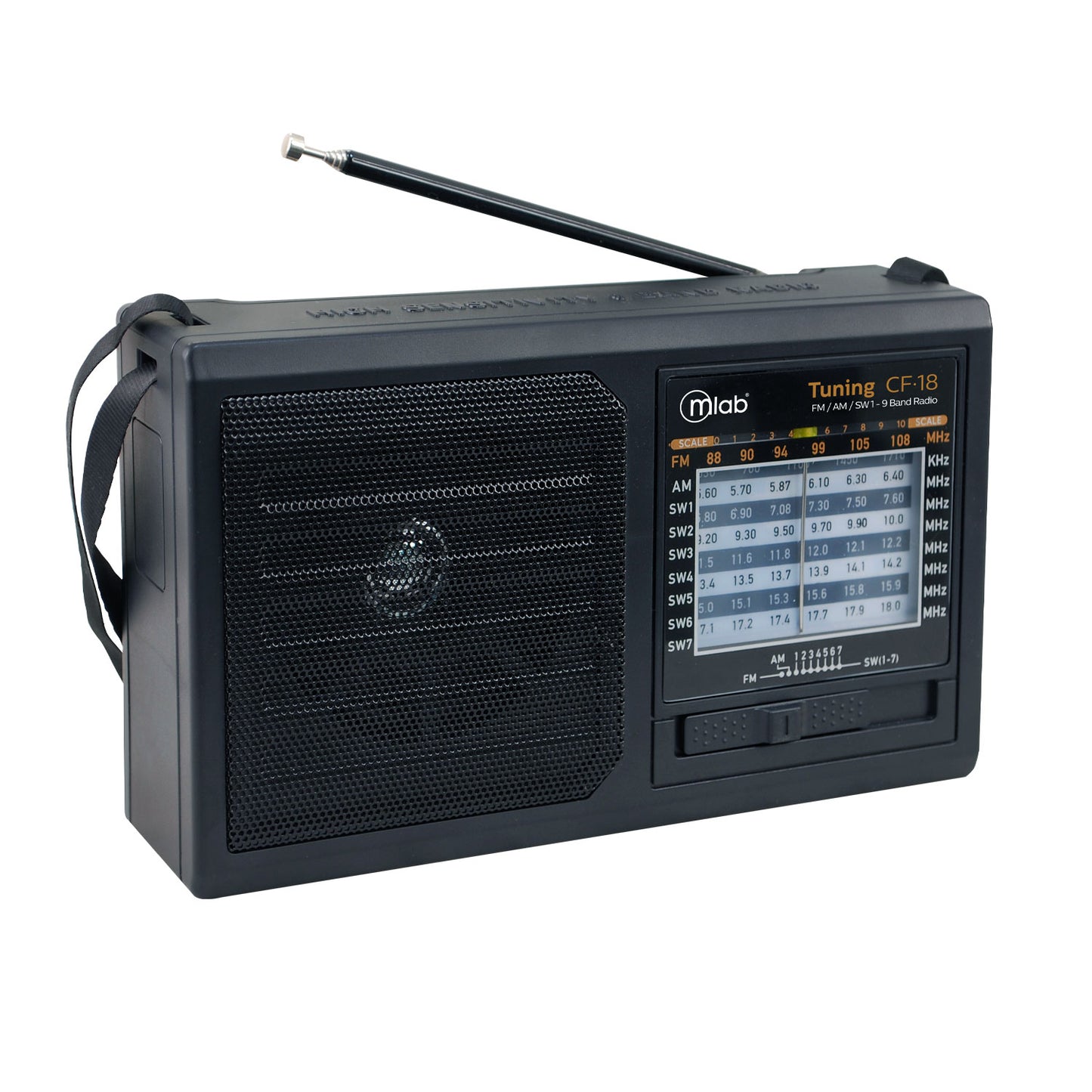 Radio Recargable Tuning Portatil Microlab Am fm Cf-18 Negro