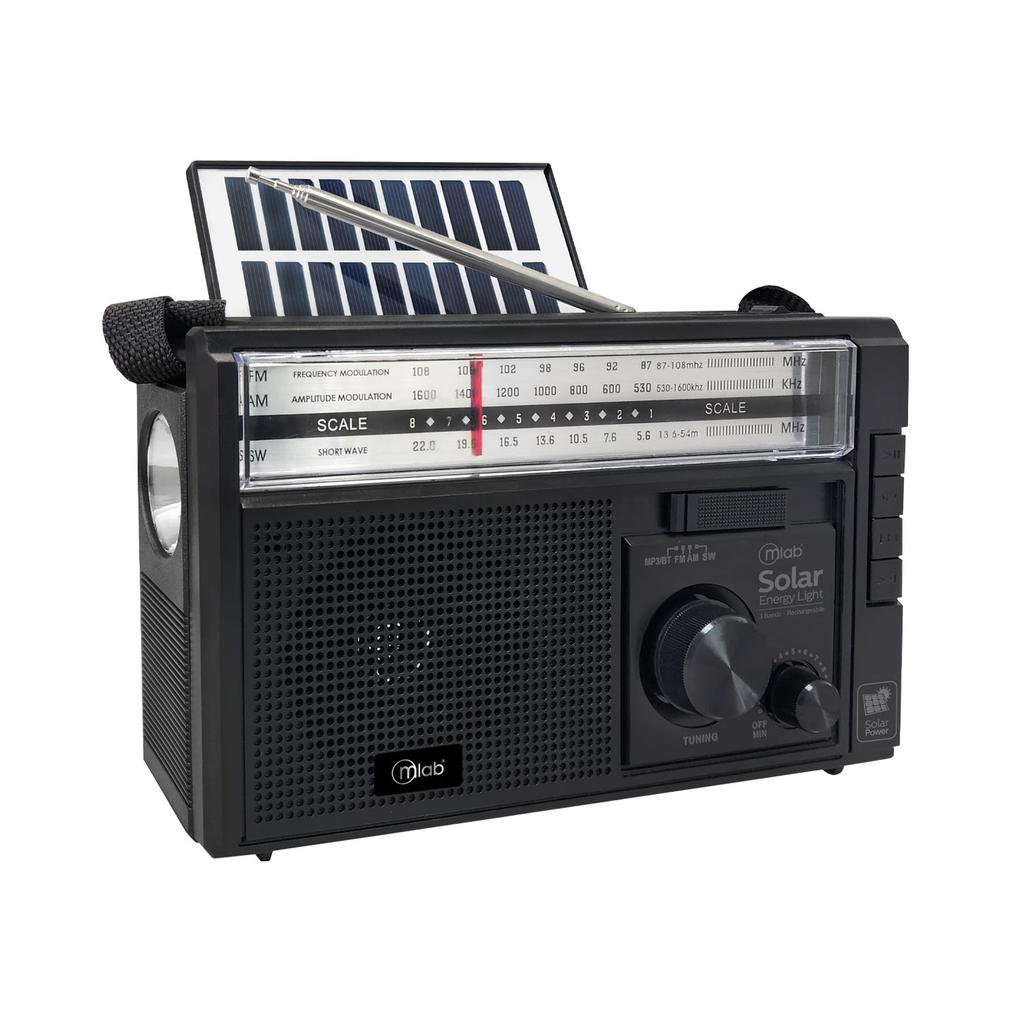 Radio Retro Solar Energy Light 1970 Mlab 9472 Negro