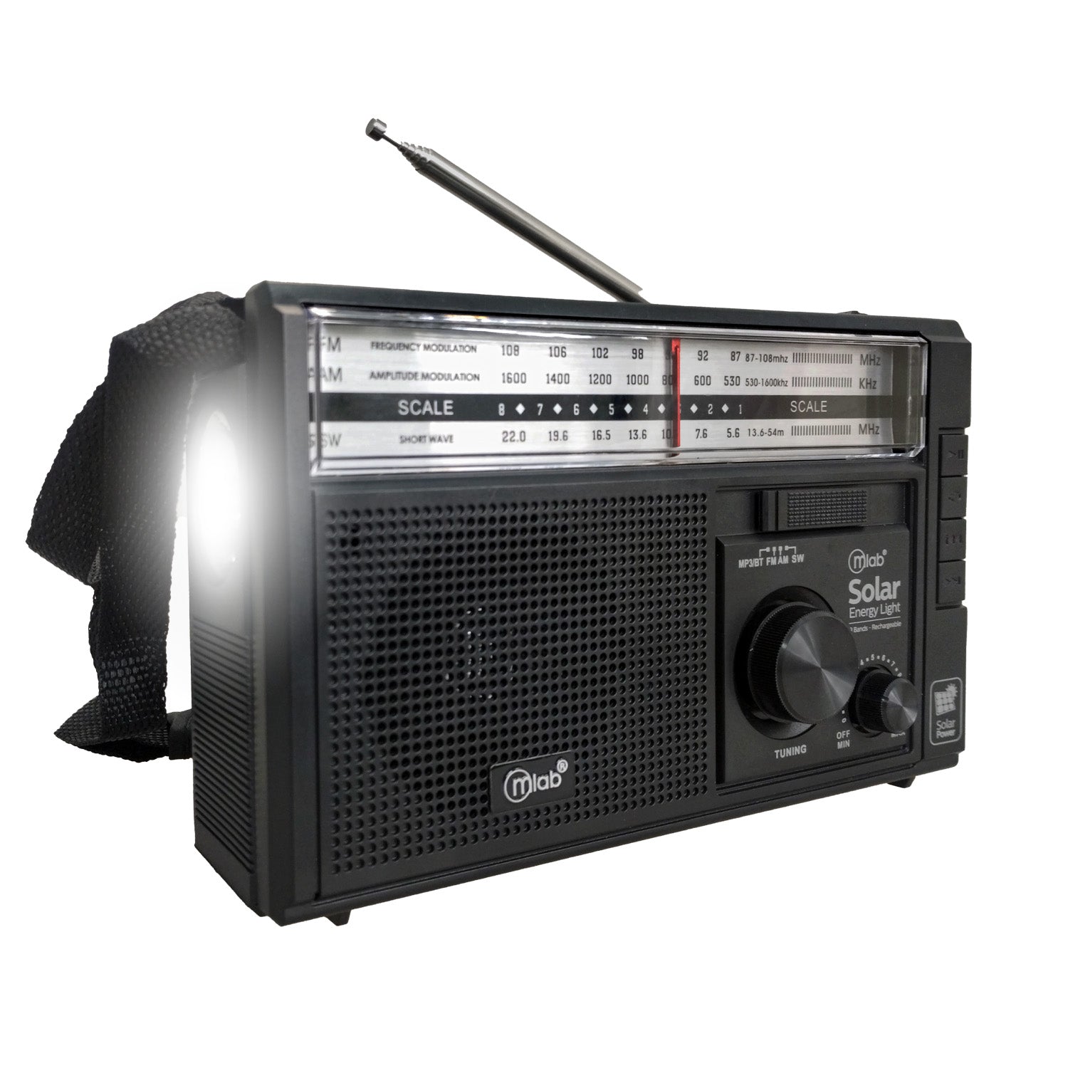 Radio Retro Solar Energy Light 1970 Mlab 9472 Negro – imagen 2