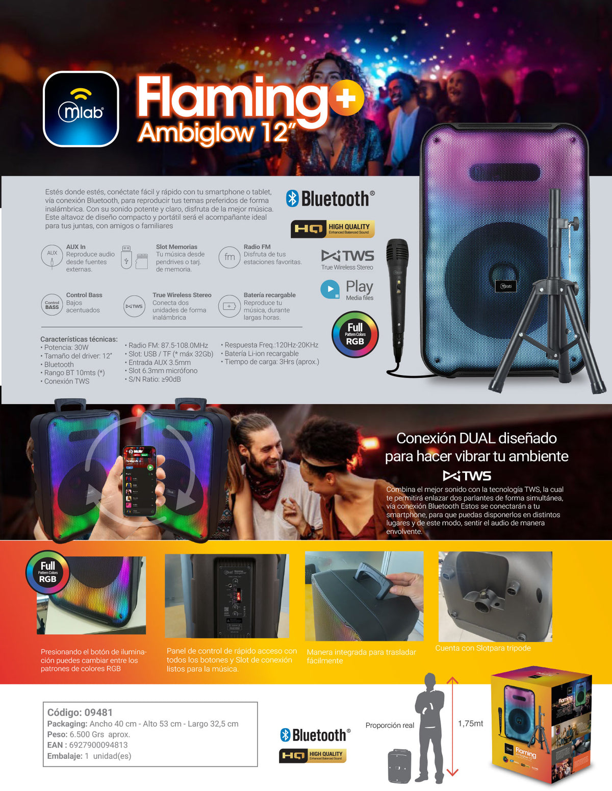 Ficha técnica Microlab Flaming Ambiglow 9481