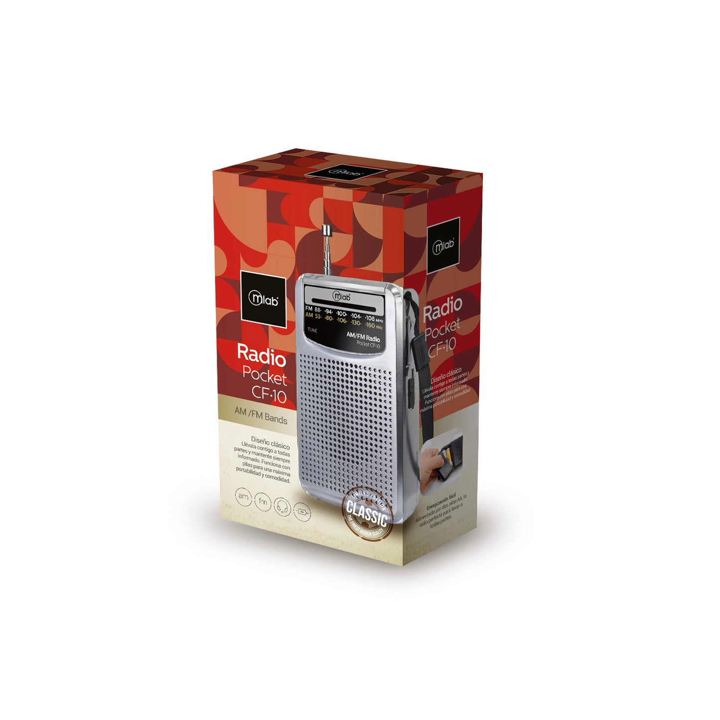 Radio Portatil Microlab A Pilas Am fm Cf-10 Gris – imagen 4