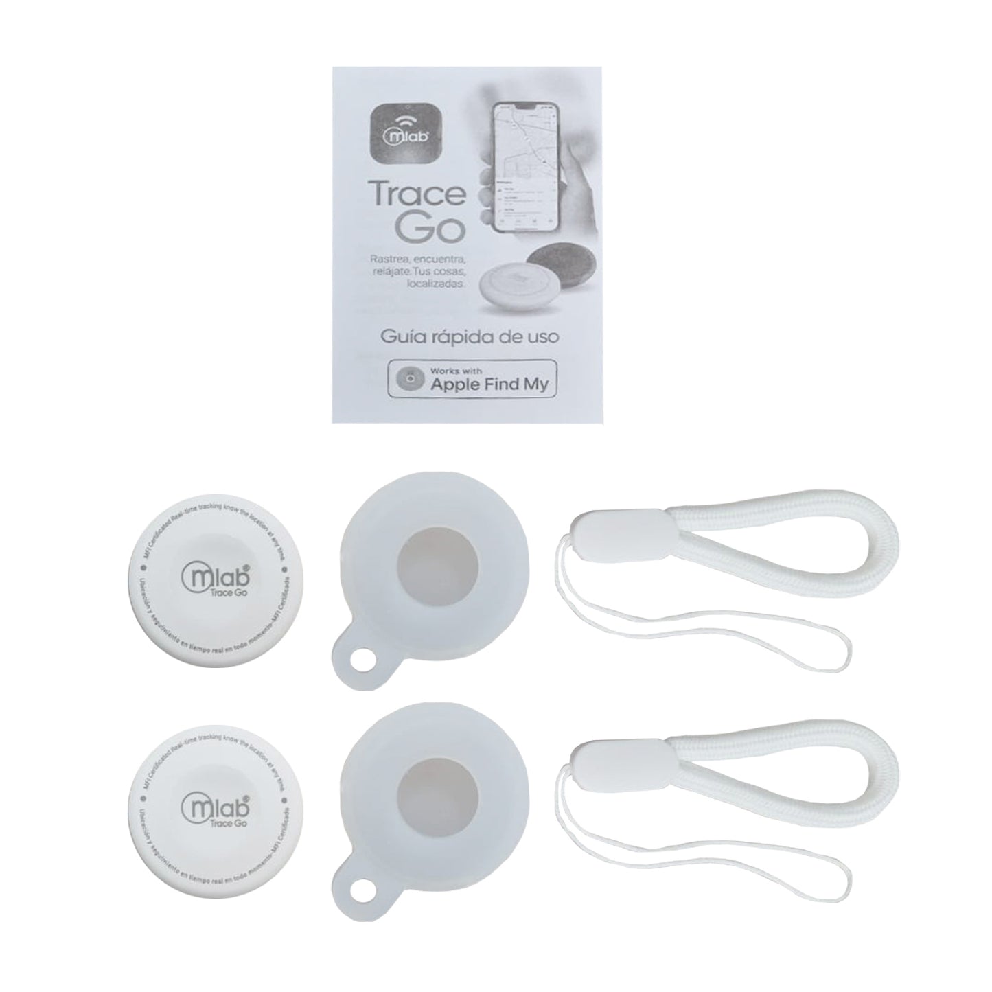 Dispositivo Anti Pérdida Para Iphone Mlab Trace Go Gps 2 Unidades Blanco – imagen 2