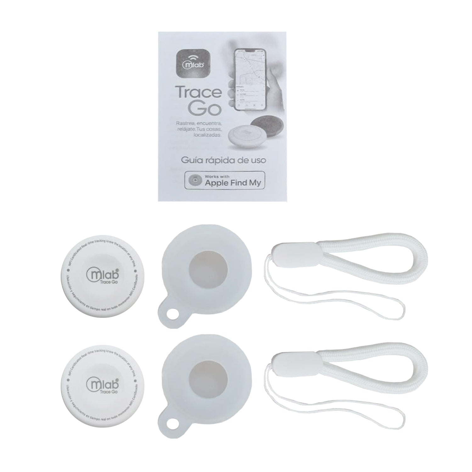 Dispositivo Anti Pérdida Para Iphone Mlab Trace Go Gps 2 Unidades Blanco – imagen 2