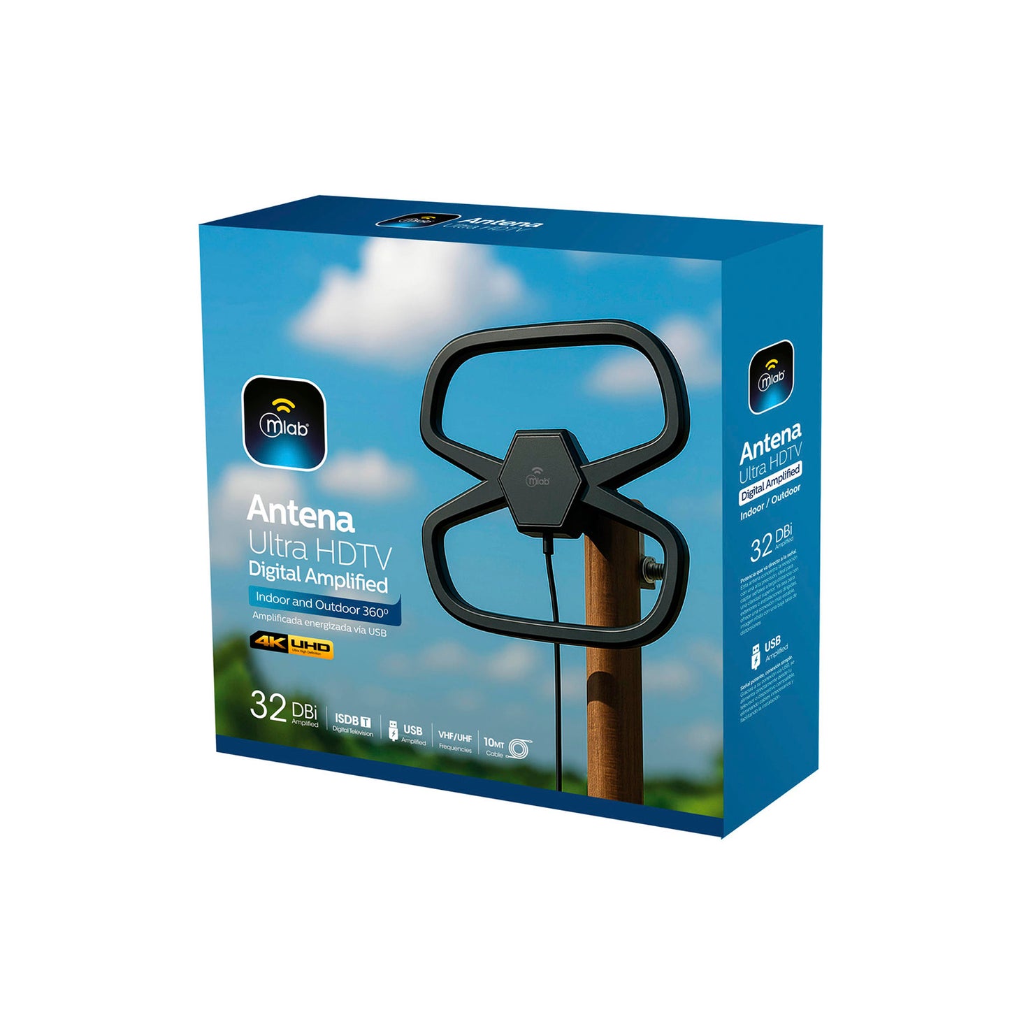 Antena Ultra Hdtv Digital Interior Amplified Mlab 9562 Negro – imagen 3
