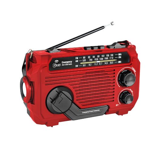 Radio Emergencia Alert Disaster Recargable Dinamo Solar Rojo