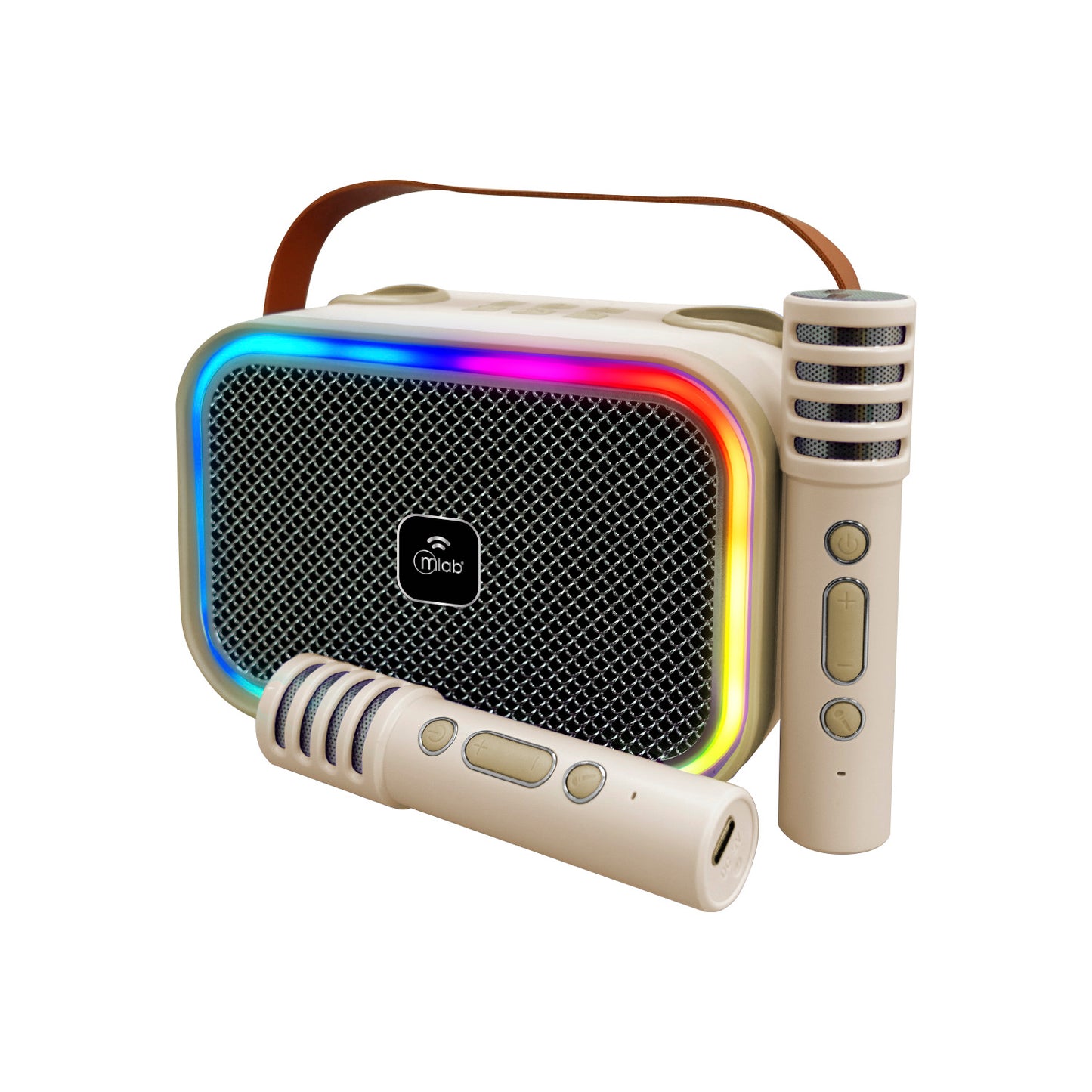 Parlante Para Niños My Lil Dual Voice Mlab 2 Microfonos Beige – imagen 2