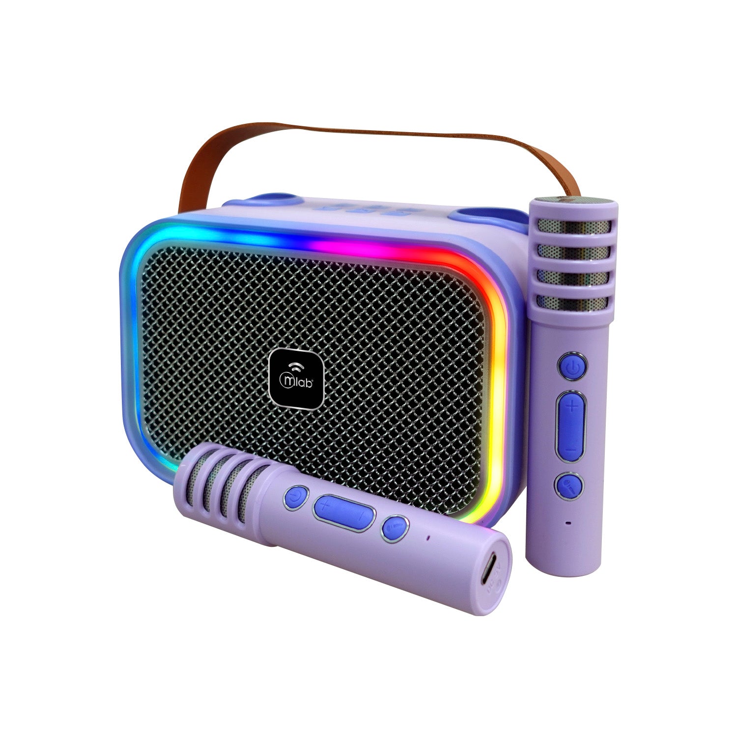 Parlante Para Niños My Lil Dual Voice Mlab 2 Microfonos Morado – imagen 2
