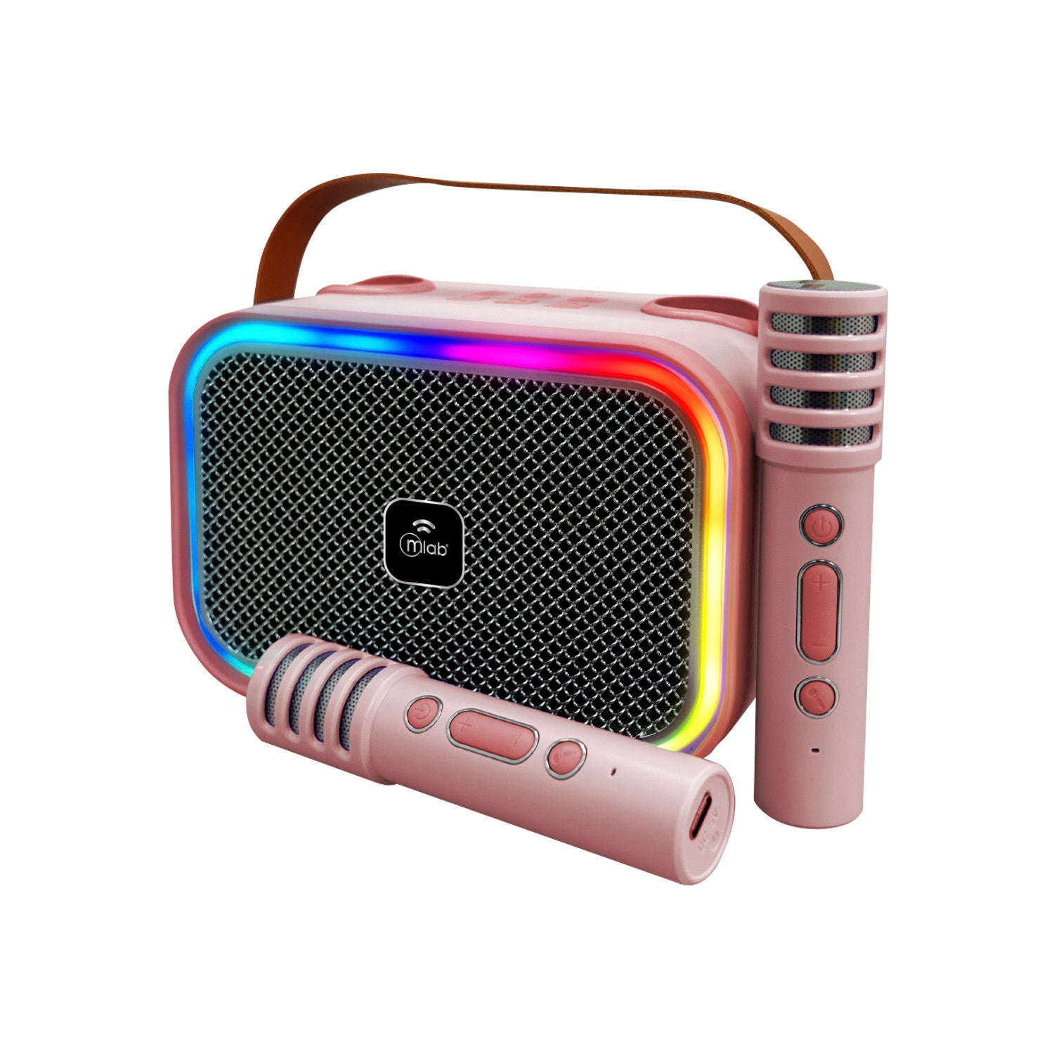 Parlante Para Niños My Lil Dual Voice Mlab 2 Microfonos Rosa – imagen 2