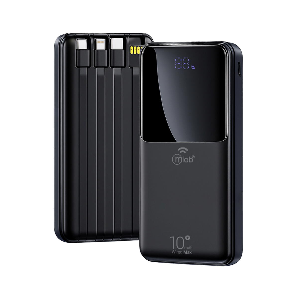 Powerbank Mlab WiredMax 10.000mAh 22.5W 4 Cables Negro