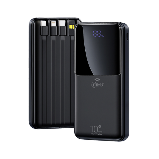 Powerbank Mlab WiredMax 10.000mAh 22.5W 4 Cables Negro