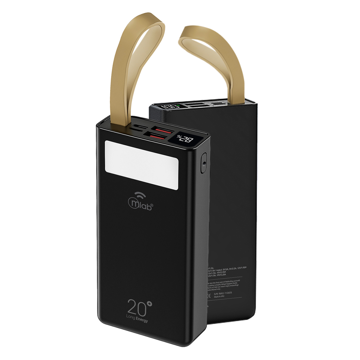 Powerbank Mlab Long Energy 20.000mAh Carga Rápida 22.5W Linterna LED
