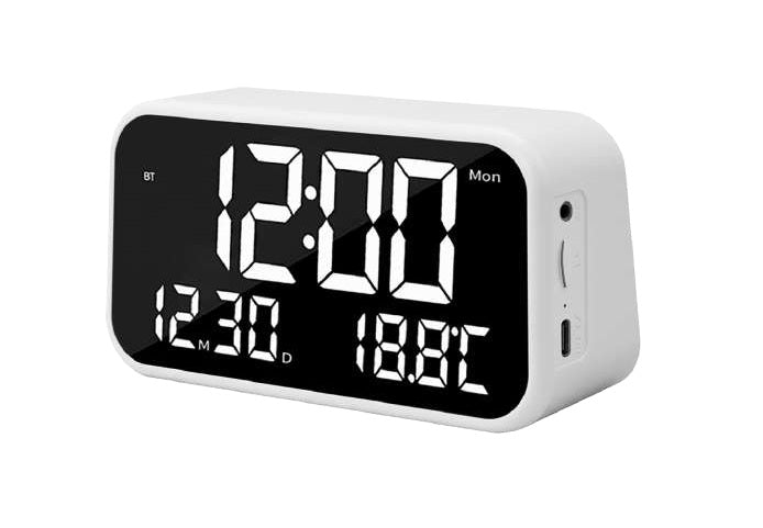 Parlante Radio Reloj Despertador Clime Clock Mlab 9686 Blanco