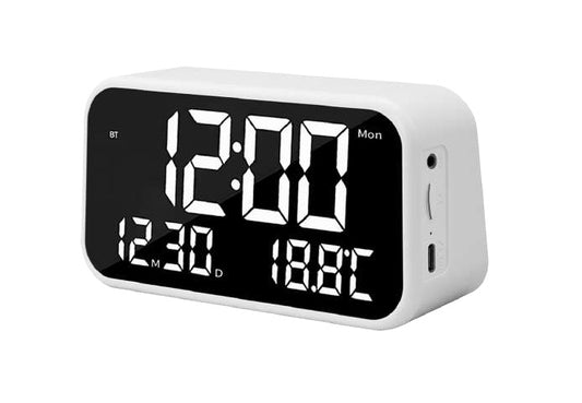 Parlante Radio Reloj Despertador Clime Clock Mlab 9686 Blanco