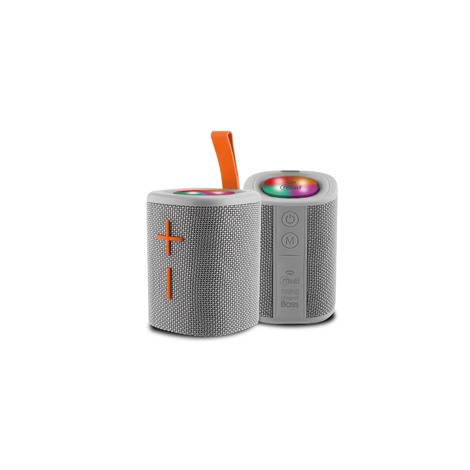 Parlante Bluetooth Mlab 9688 Twins Magnet Bass 20w Usb Tf Aux Gris – imagen 2