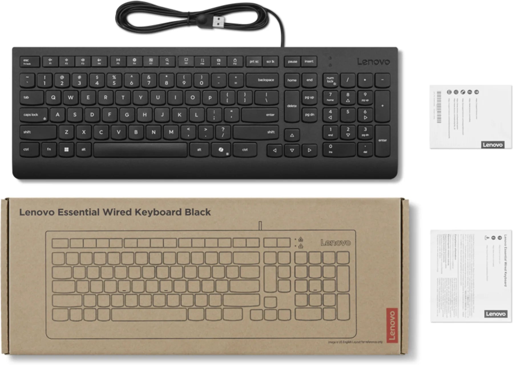 Teclado Con Cable Lenovo Essential Negro – imagen 2