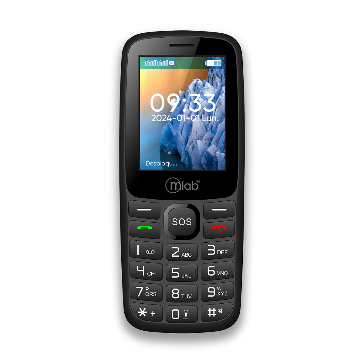 Telefono Celular Senior Adulto Mayor Microlab 9387 Sos 4g Negro