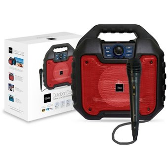 Parlante Karaoke Bluetooth Outdoor Ipx4 + Microfono Microlab Rojo – imagen 3
