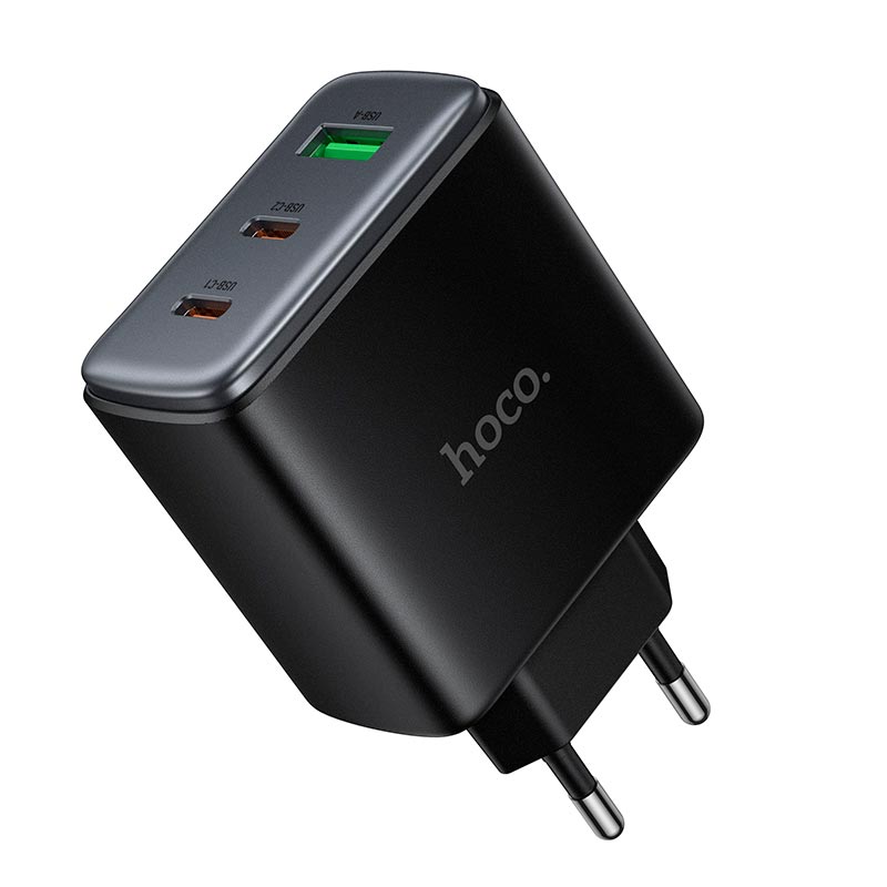 Cargador Carga Rapida Hoco C160a 65w Triple Negro – imagen 2