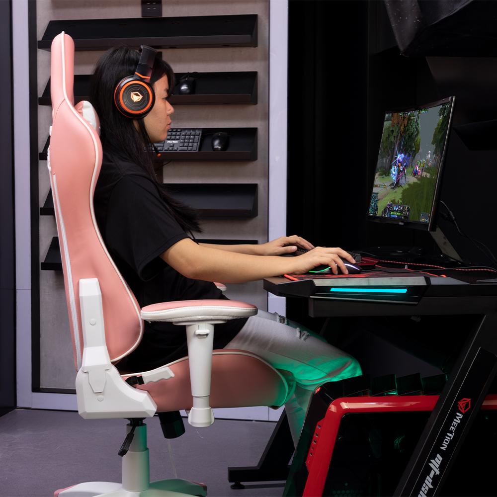 Silla Gamer Meetion CHR16 Rosado Blanco – imagen 3