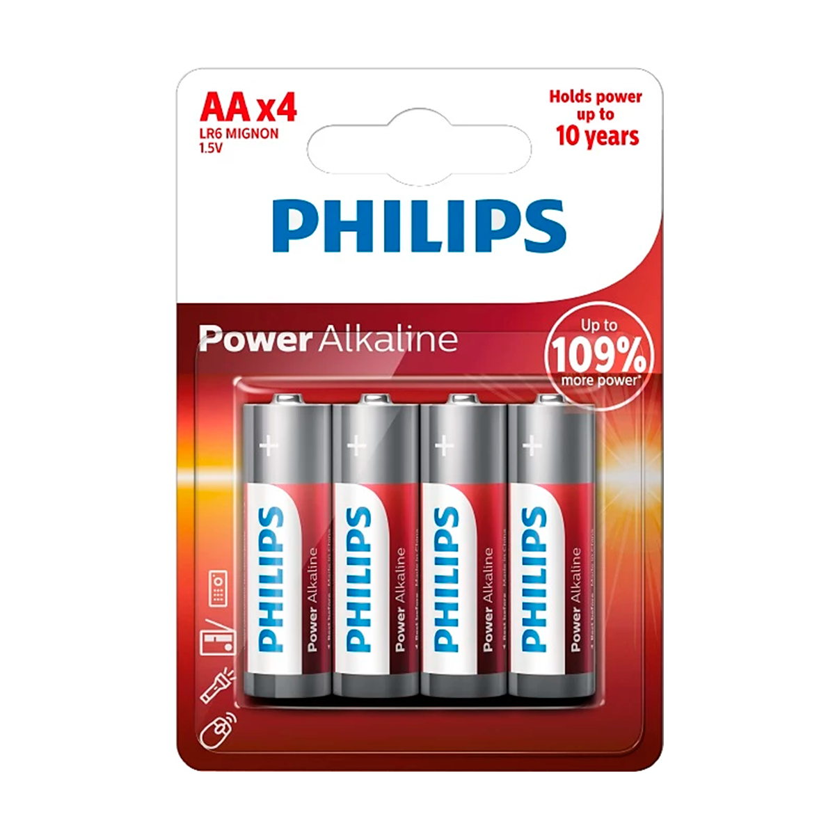 Pilas Alcalinas Philips AA 4 Unidades