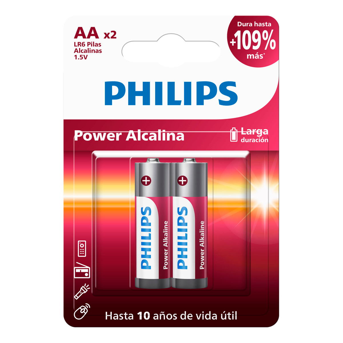 Pilas Alcalinas Philips AA 2 Unidades