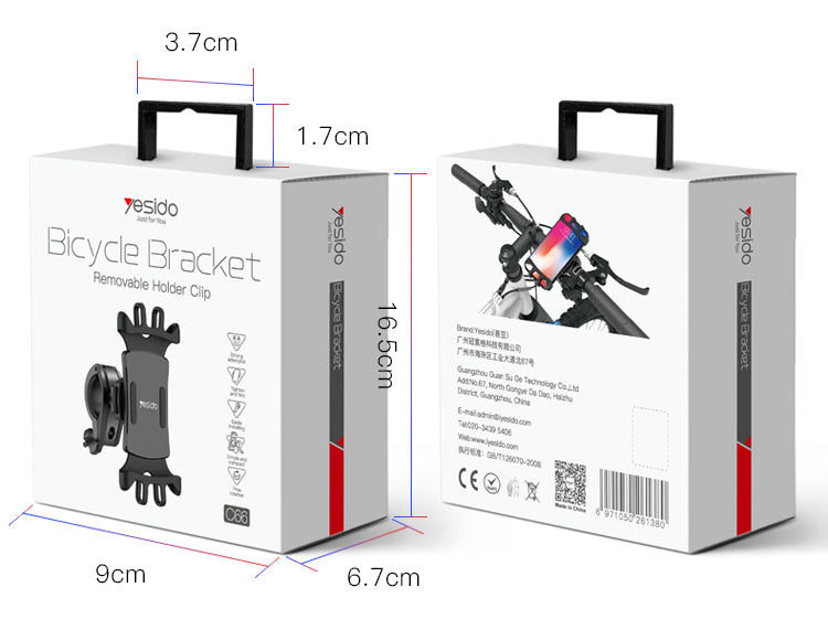 Soporte De Bicicleta Para Celular Yesido C66 Negro – imagen 2