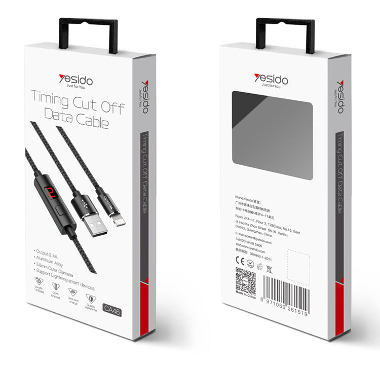 Cable Usb Tipo C Yesido Ca-46 Negro – imagen 2