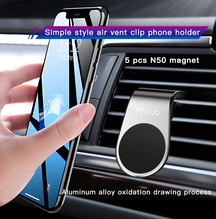 Soporte De Auto Para Celular Magnetico Yesido C64 Negro – imagen 4